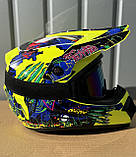 Мотошолом дитячий крос-ендуро (від 4 років XS 49-53см) 0212 + Окуляри в ПОДАРУНОК, фото 5