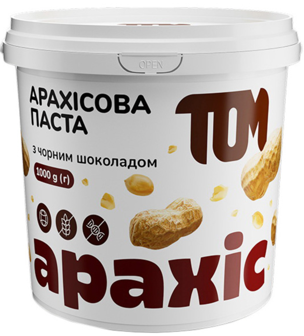Арахісова паста TOM 1 кг з чорним шоколадом