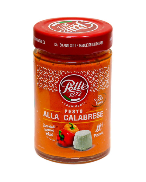 Соус песто з паприкою, рикотою та перцем чилі Pesto POLLI alla Calabrese, 190 г, фото 1
