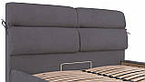 Ліжко Двоспальне Richman Единбург VIP 160 х 200 см Місті Dark Grey З додатковою металевою цільнозварною рамою, фото 5