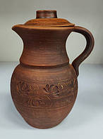 Глиняний кувшин з кришкою 1,5л