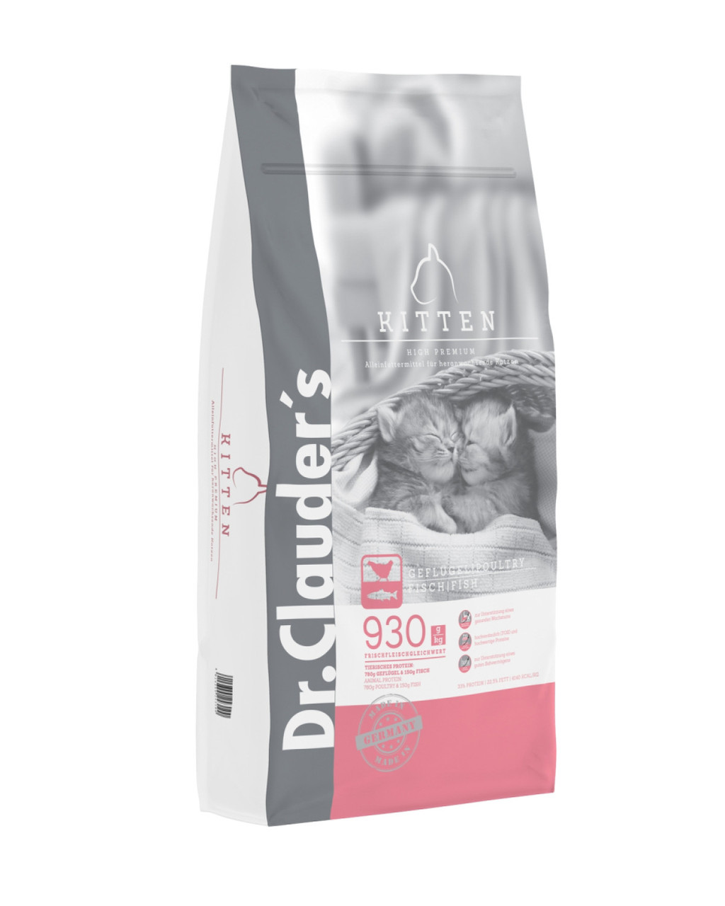 Dr. Clauder's High Premium Kitten сухий корм із домашньою птицею для кошенят віком від 4 тижнів, 10 кг, фото 1