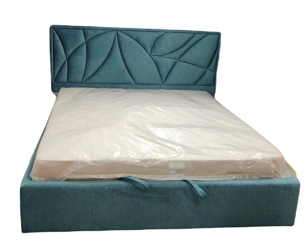 Ліжко двоспальне BNB Aurora Comfort 160 x 190 см Simple З підйомним механізмом та нішою для білизни Синій