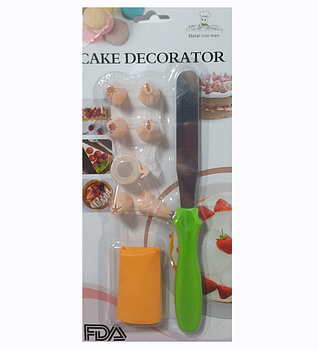 Мішок кондитерський з насадками та шпателем розмір 30/14 см R88883 Набір для декору десертів (KG-12209)