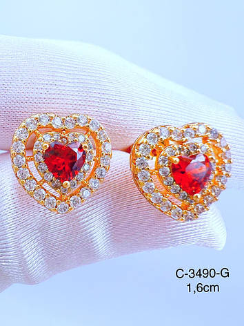 Сережки Xuping позолота, фото 1