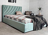 Ліжко двоспальне BNB Laurel Comfort 180 x 190 см Simple З підйомним механізмом та нішою для білизни Зелений, фото 4