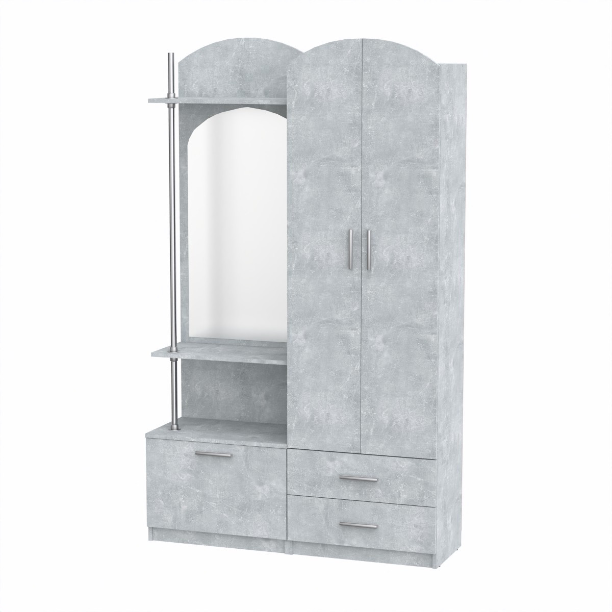 Передпокей Компаніт Валентина 120х37,5х200 см Бетон, фото 1