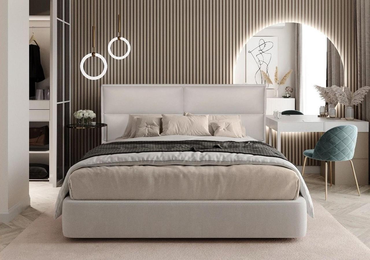 Ліжко BNB Santa Maria Comfort 120 х 190 см З підйомним механізмом та нішою для білизни Екошкіра Бежевий