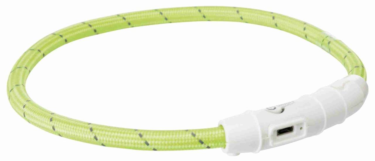 Нашийник для собак з підсвічуванням 35 см Trixie Flash USB XS-S зелений