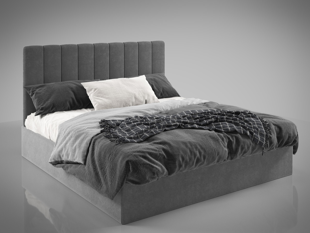 Ліжко BNB BacardiDesign без підйомного механізму 140x190 сірий