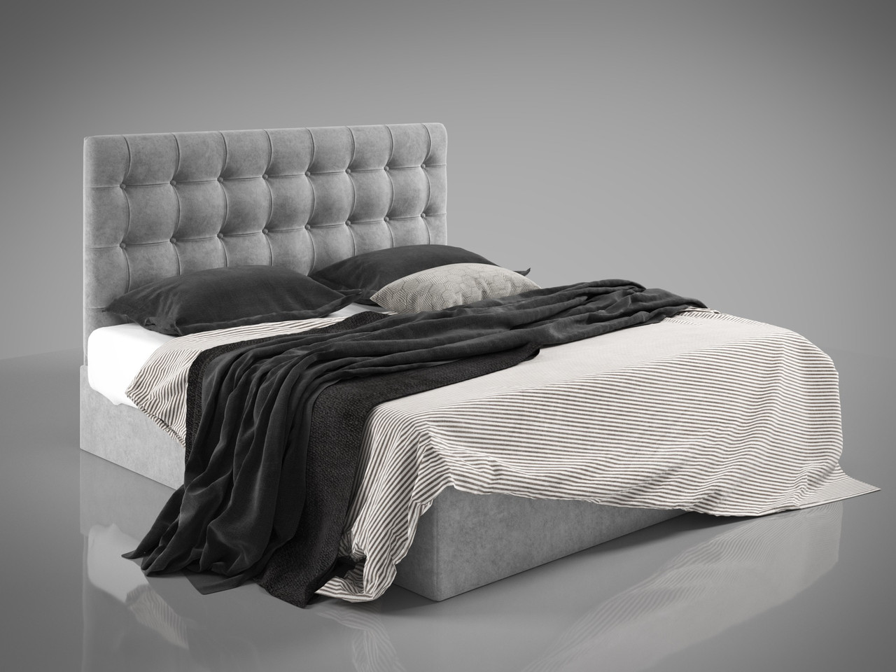 Ліжко BNB GrenadineDesign без підйомного механізму 160x190 світло-сірий
