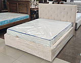 Ліжко двоспальне BNB Leandra Comfort 160 x 190 см Simple З підйомним механізмом та нішою для білизни Айворі, фото 3