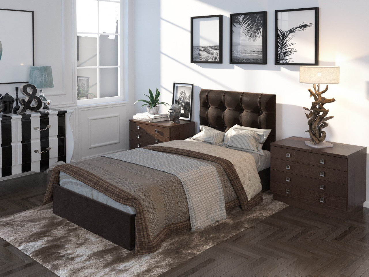 Ліжко BNB GrenadineDesign з підйомним механізмом каркас дерево 80х190 коричневий