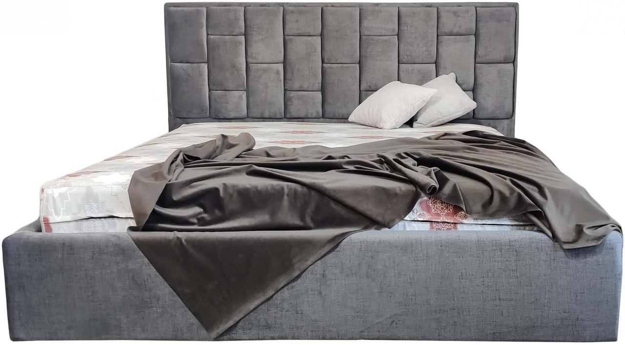 Ліжко двоспальне BNB Royal Comfort 160 x 190 см Simple З підйомним механізмом та нішою для білизни Сірий
