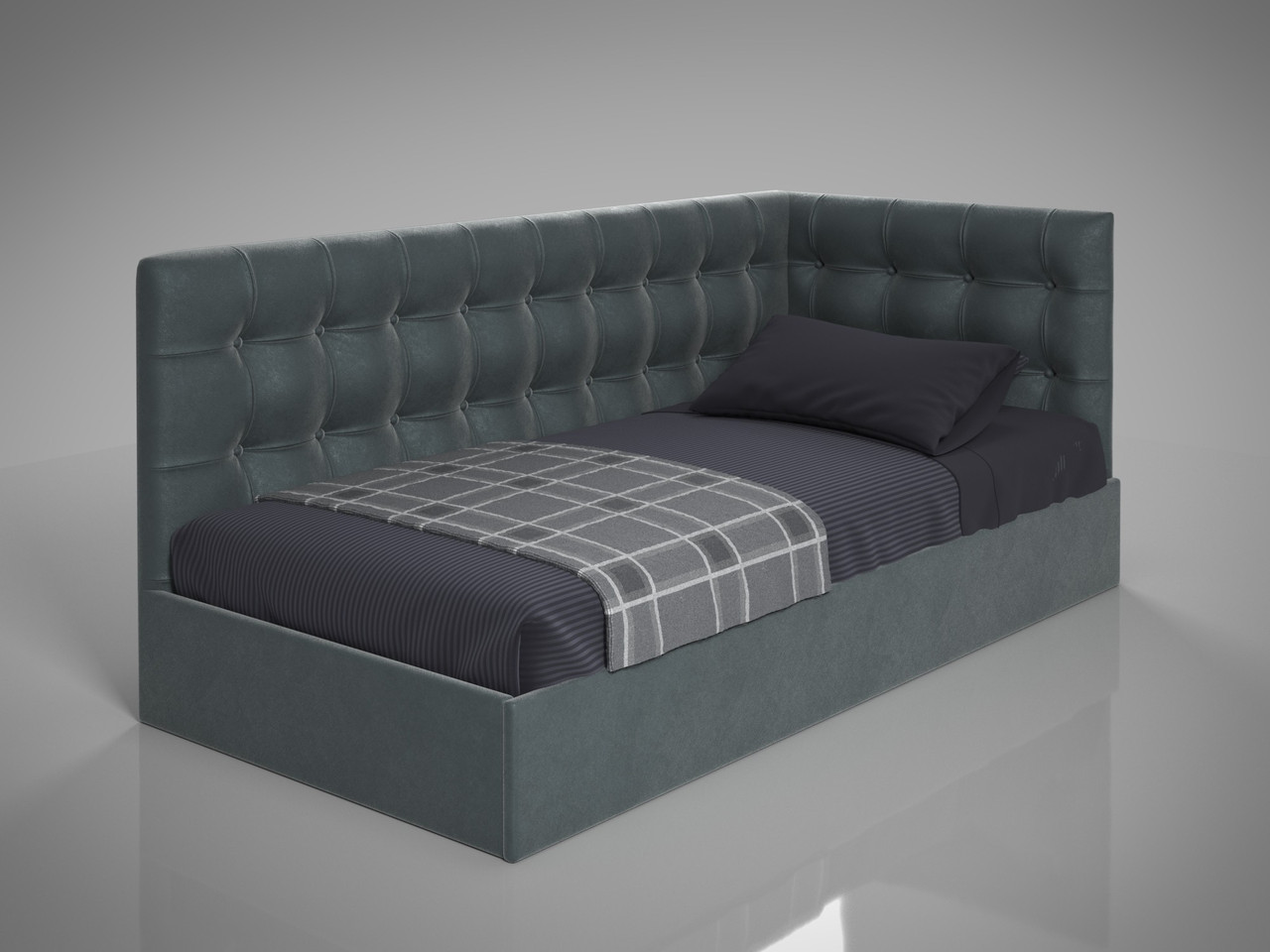 Ліжко-диван BNB GrenadineDesign без підйомного механізму 140x190 сірий