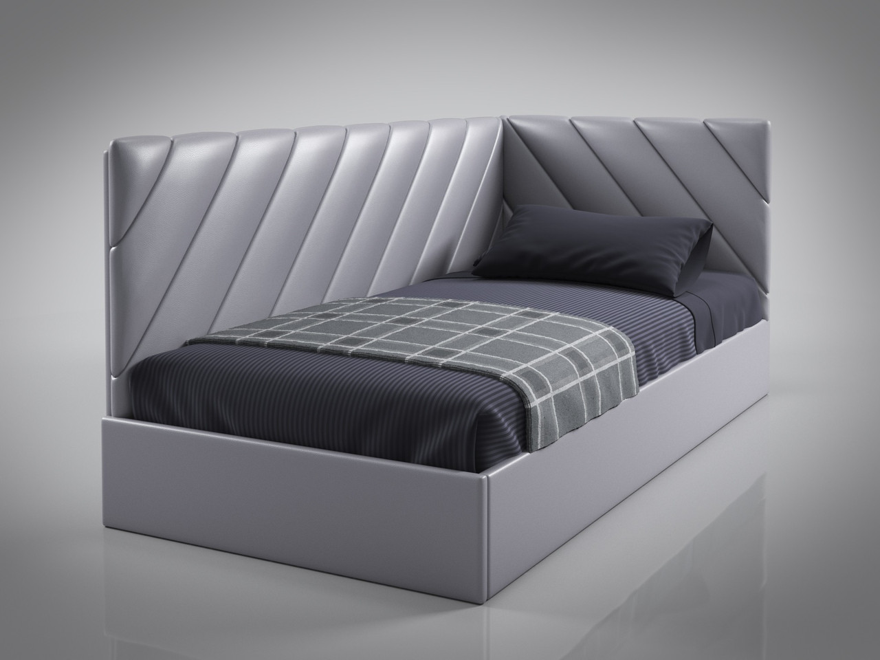 Ліжко-диван BNB SheridanDesign без підйомного механізму 80x190 сірий