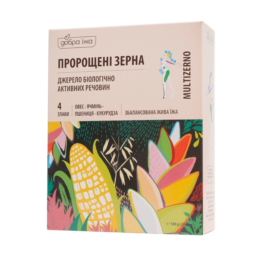 Пророщені зерна Choice пророщені Прозери Чойс пшениці, вівса, кукурудзи та ячменю ТМ "Добра їжа" стіки.
