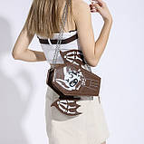 Жіноча сумка-рюкзак труна на хеловін коричнева, фото 7