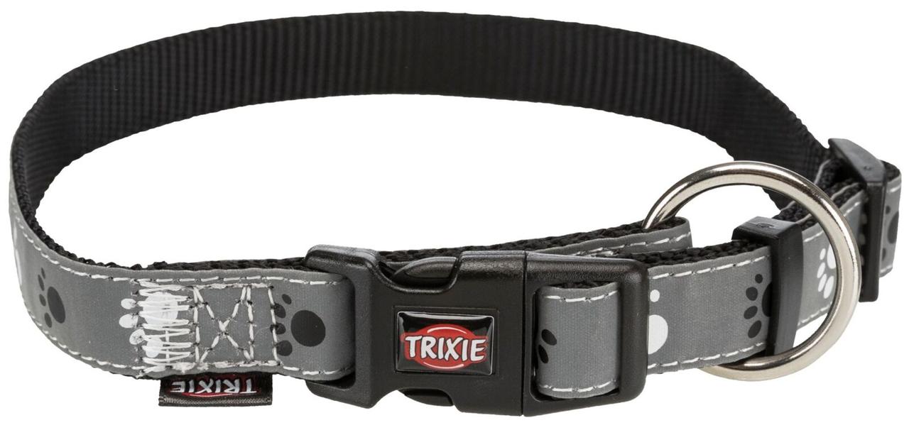 Нашийник для собак світловідбивний 30-45 см Trixie Silver Reflect S-M сірий