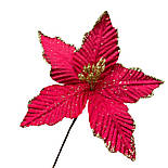 Новорічний декор. пуансетія 12 см червона, фото 2