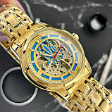 Годинник наручний Patriot 025 Sharp Gold-Blue механiчний з автопідзаводом, фото 4