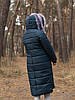 Гарний жіночий довгий пуховик з хутряною опушкою, шикарне жіноче зимове пальто з капюшоном, фото 5