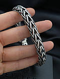 Срібний браслет Колос із косичкою, фото 8