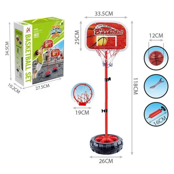 Дитячий баскетбол WT333 на стійці 120 см, м'яч, насос, щит із кільцем