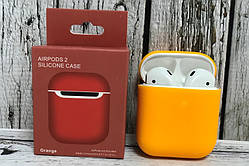 Чохол Silicone Case для AirPods 2 Slim- помаранчевий