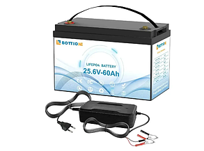 Акумулятор Bottione LiFePO4 25.6V/60AH (1536W*h) (літій-залізо-фосфатний акумулятор для ДБЖ (UPS))