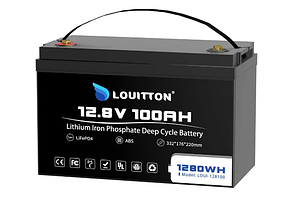 Акумулятор з зарядним Louitton LiFePO4 12V100AH (1280Wh) (літій-залізо-фосфатний акумулятор для ДБЖ (UPS))