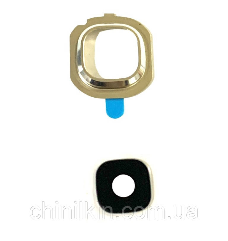 Скло камери для Samsung J510 / J5 2016 / J710 / J7 2016 з рамкою Gold, фото 1