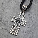 Шовк! Срібна цепочка з хрестиком чоловічим. Двосторонній срібний хрестик та шнур із вставками срібла. 4 мм, фото 8