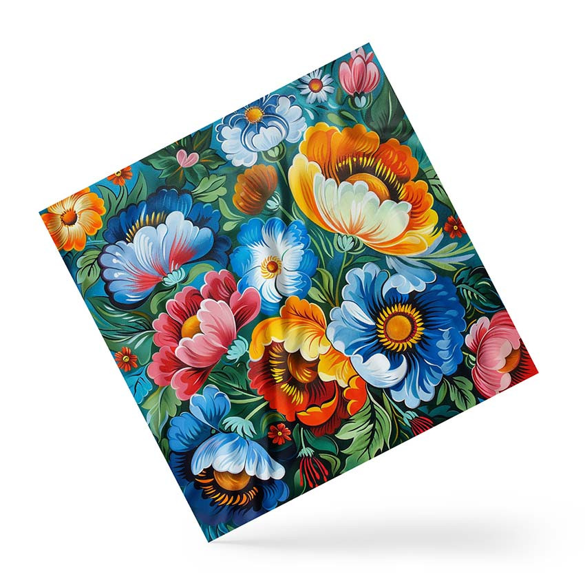 Хустка на голову і шию «Квіти. Яскравий малюнок. Flowers. Bright picture»