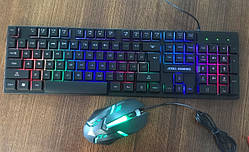 Клавіатура дротова з підсвічуванням Jedel GK110 + миша
