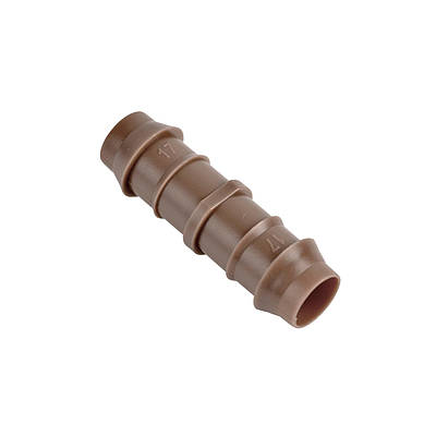 Муфта штуцерна 17х17 мм, йоршові фітинги для крапельної трубки 16 мм, коричнева, Teco