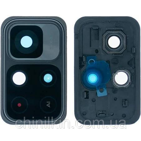 Скло камери для Xiaomi Poco M4 Pro 5G with frame (комплект) Black, фото 1