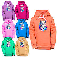 Тепле худі на флісі для дівчинки Тигр, 4-16 років