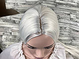 Перука сірий світлий довгий прямий без човника з проділом жіночий для жінок 100 см зі штучного волосся, фото 4
