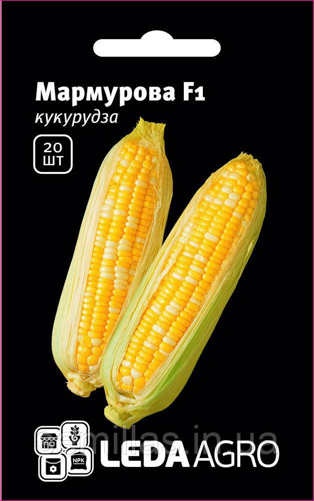 Насіння кукурудзи Мармурова F1, 20 шт., біколор, суперсолодкої, ТМ "ЛєдаАгро"