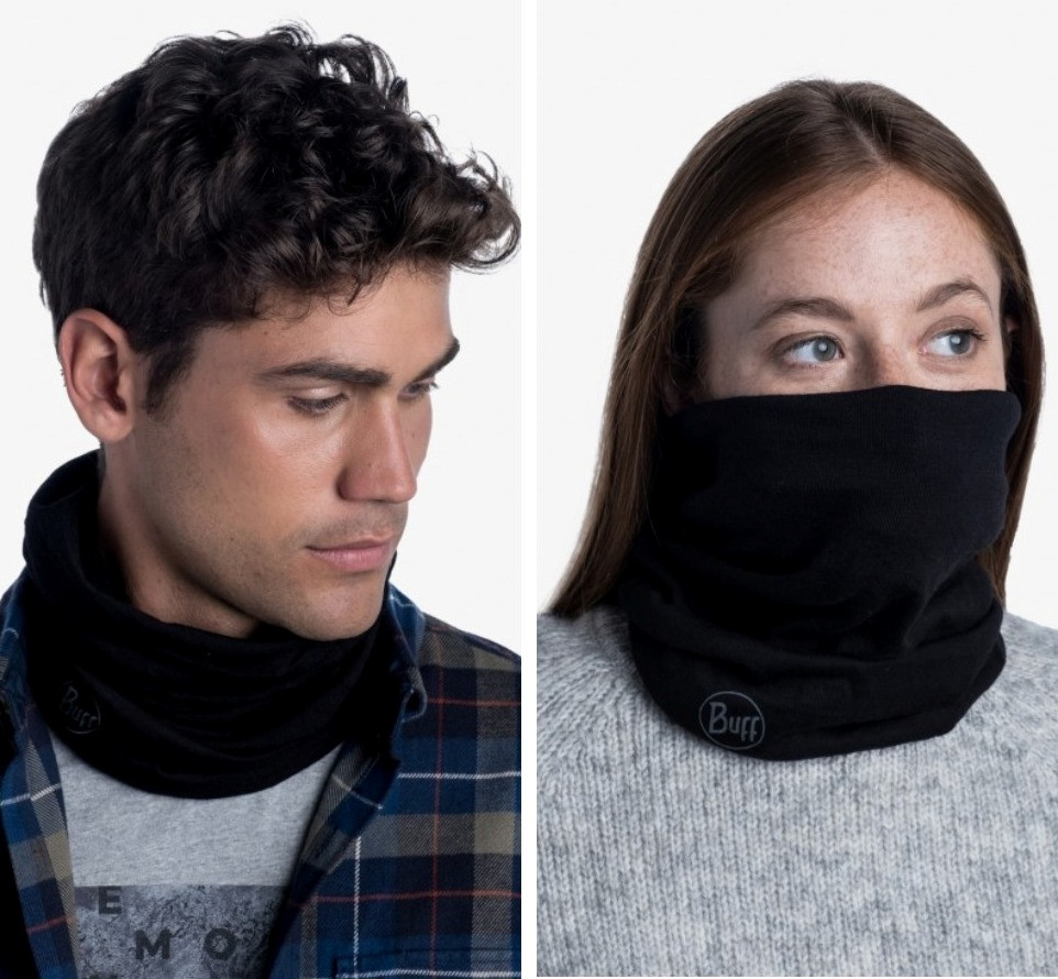 Вовняний мультишарф Buff Midweight Merino Wool (Solid Black)