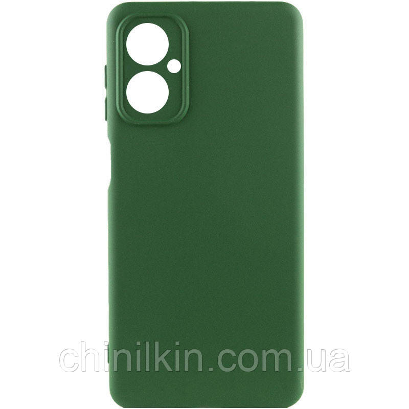 Чохол (з мікрофіброю) Silicone Cover Lakshmi Full Camera (A) для Motorola Moto G14- темно-зелений, фото 1