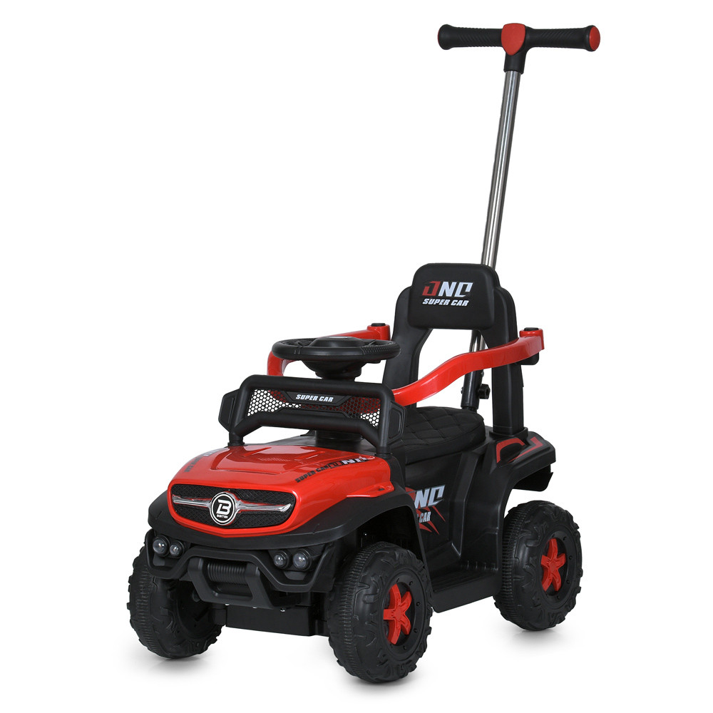 Електромобіль каталка-толокар джип Mercedes M 5788EL-3 з батьківською ручкою та пультом керування Червоний, фото 1