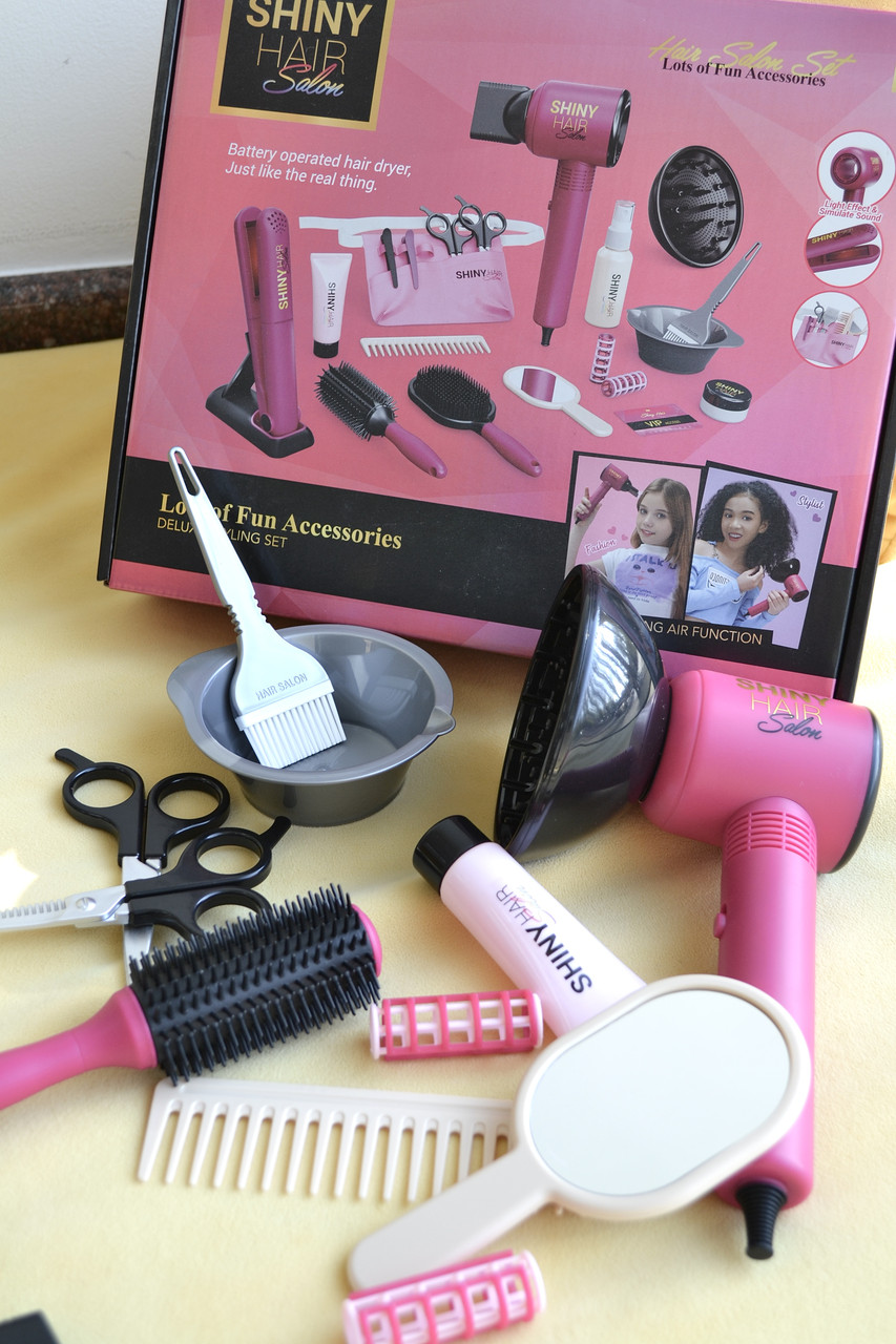 Набір перукаря 626030 (фен,насадки,набір для фарбування,щітка для волосся, люстерко,бігуді,ножиці), фото 1