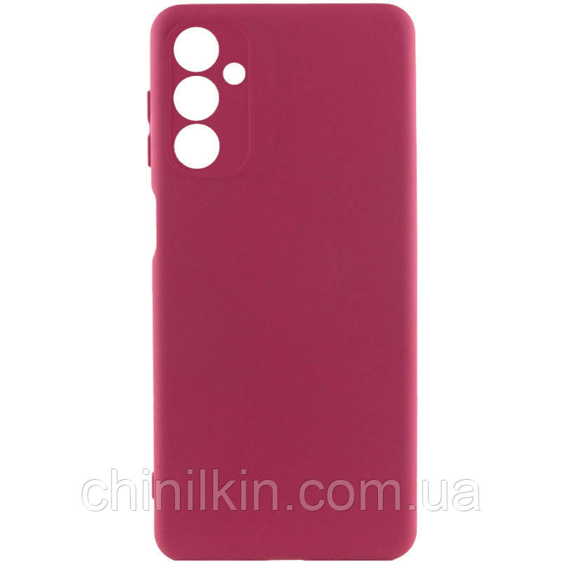 Накладка (з мікрофіброю) Silicone Cover Lakshmi Full Camera (A) для Samsung A35- марсала, фото 1