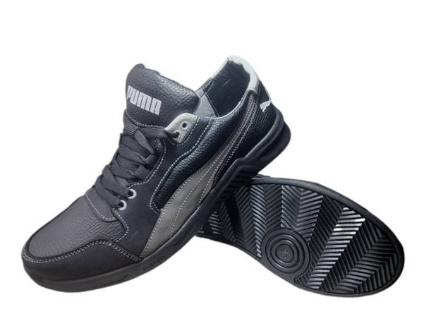 Шкіряні кросівки Puma (321 чорно-білі) чоловічі спортивні кросівки, фото 1