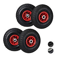 Комплект з 2-х пневматичних коліс для мішків 3.00-4 Чорний и Червоний