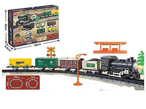 Залізниця іграшка 3162, 74х134 см, 28 елементів, локомотив, 4 вагони, звуки, підсвітка