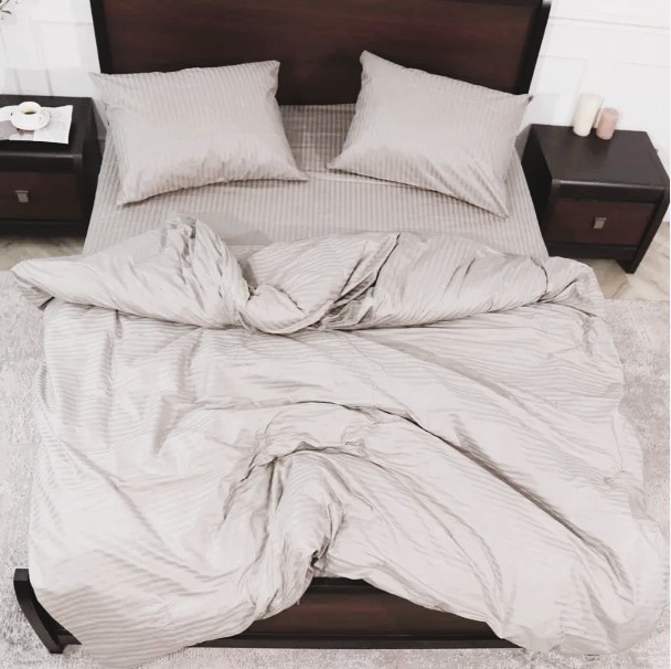 Комплект двоспальний страйп сатин Ярослав диз.№04 папірус, фото 1