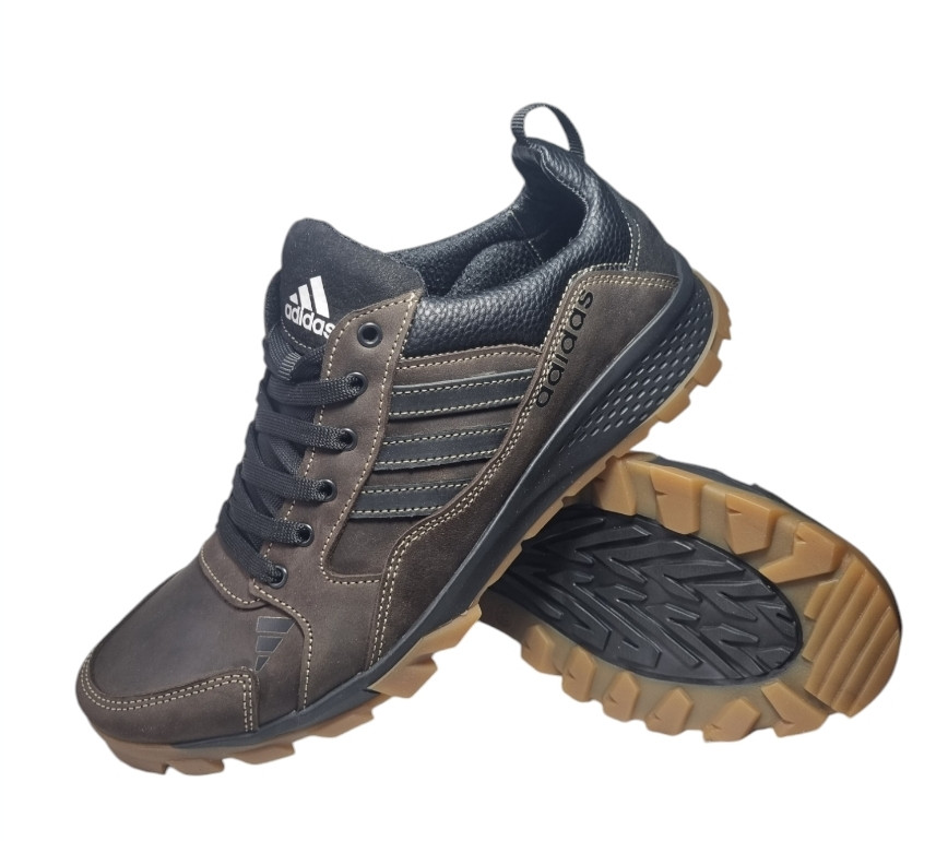 Шкіряні кросівки Adidas (272 коричнева) чоловічі спортивні кросівки шкіряні чоловічі
